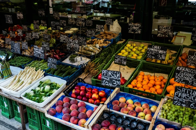 different kinds of fruits are for sale in the market