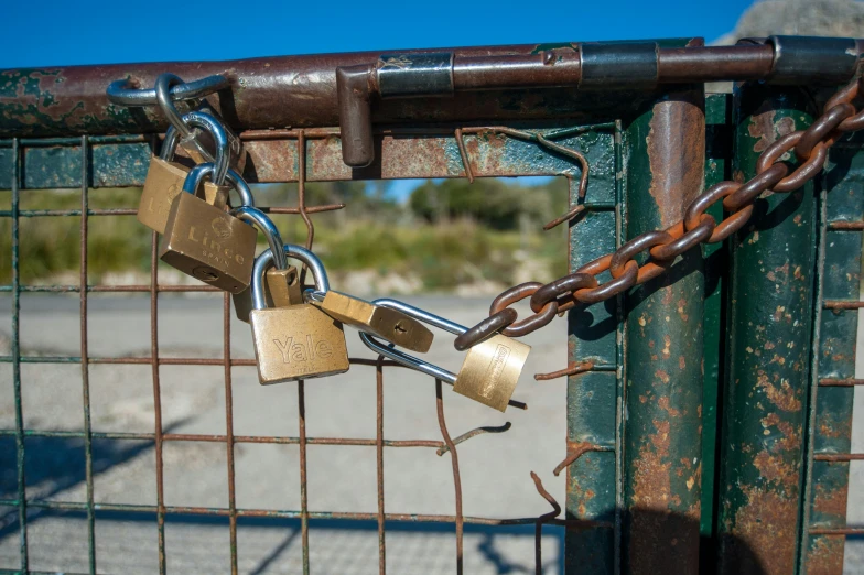 two locks with some chains on it