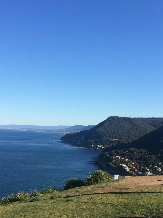 the top of the hill overlooking the ocean