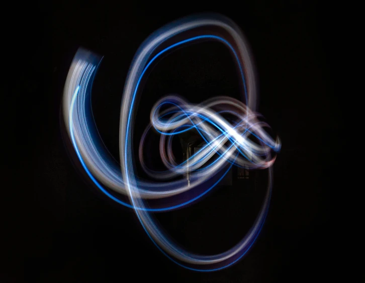 light painting of letter c with a long exposure