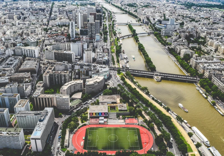 an aerial view of the city of paris, france