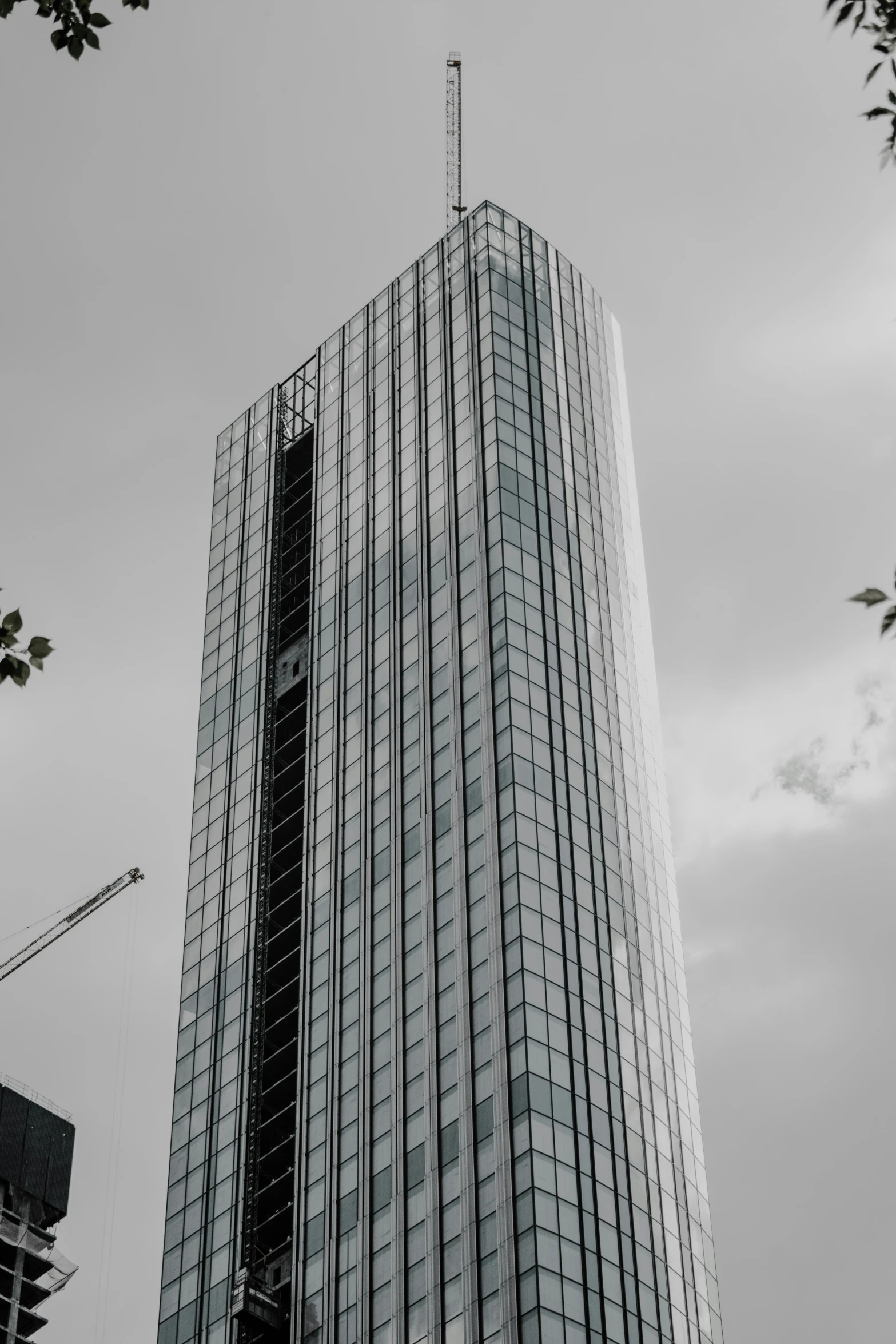 the view of a tall building in a large city