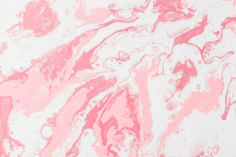 a painting has pink and white paint all over it