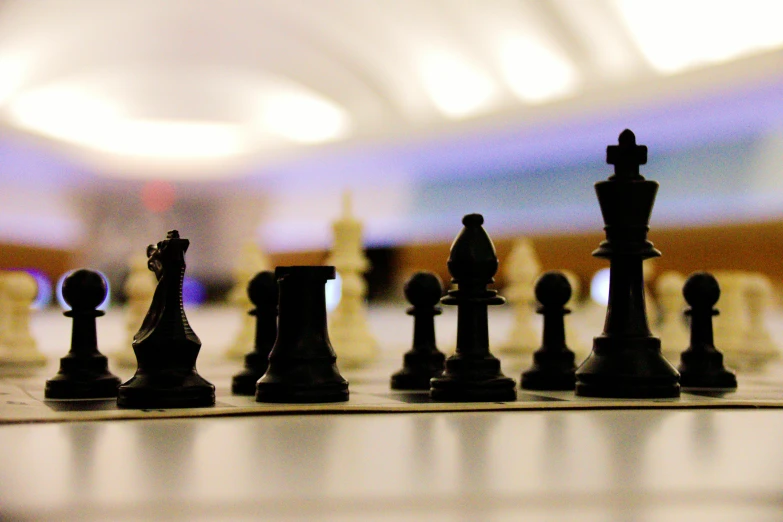 an image of a chess board set up