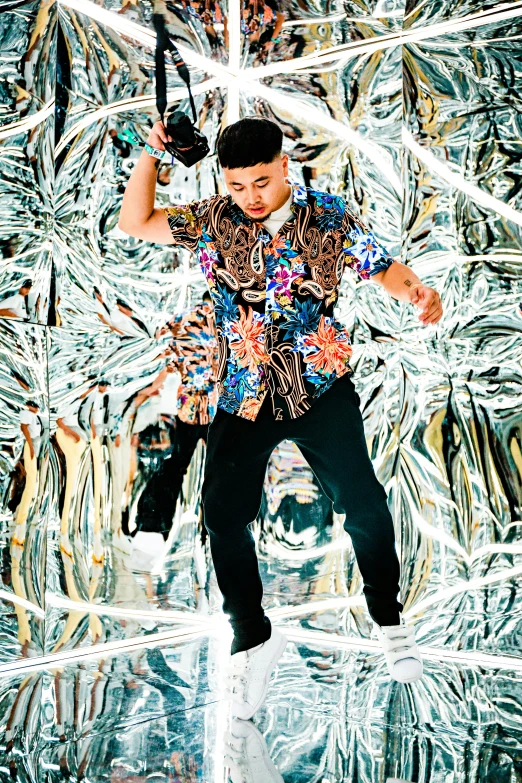 a man skateboarding on an ice covered wall