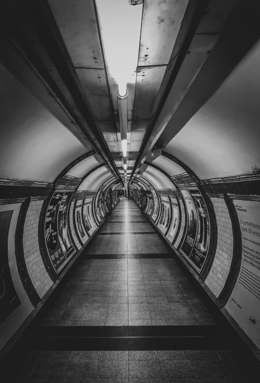 black and white po of a subway system