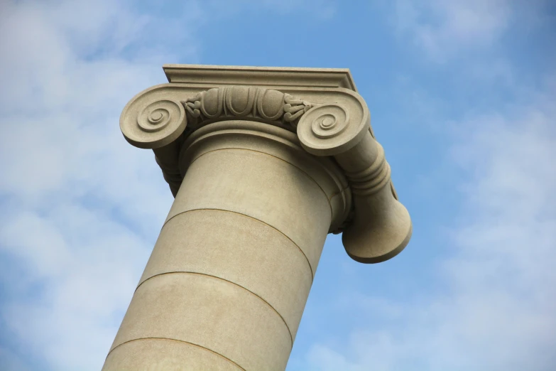 a close up image of a stone pillar