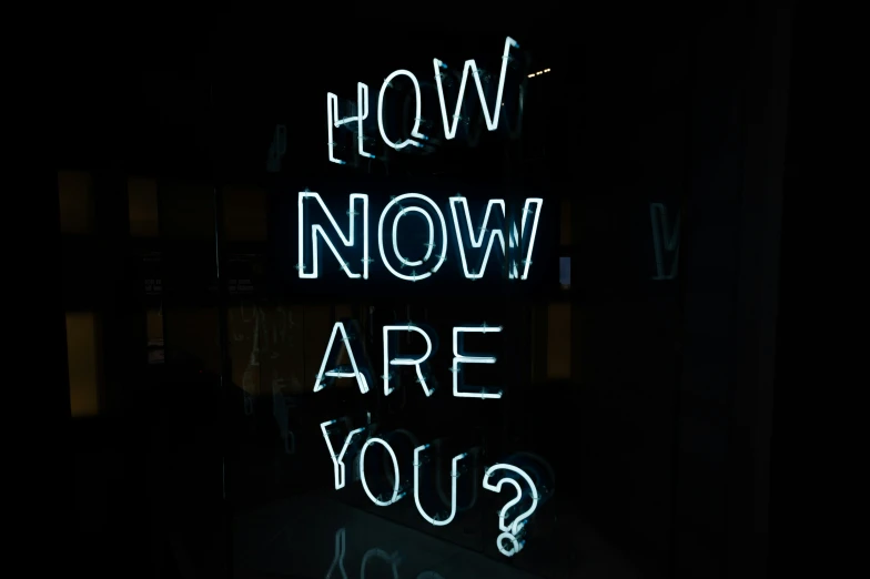 neon neon signs that say how now are you?