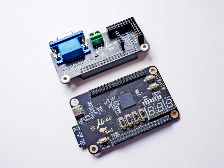 two usb board connected to a micro processor