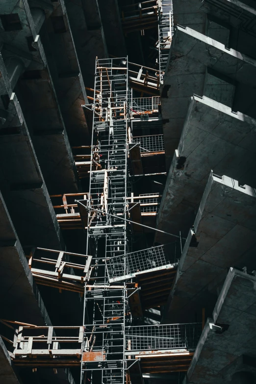 an overhead view of the stairs and roof