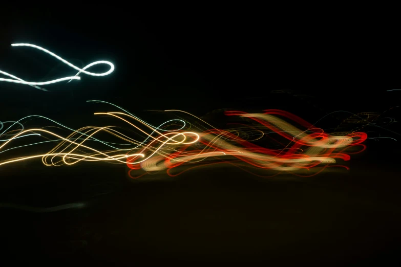 long exposure pograph of some lights on the road