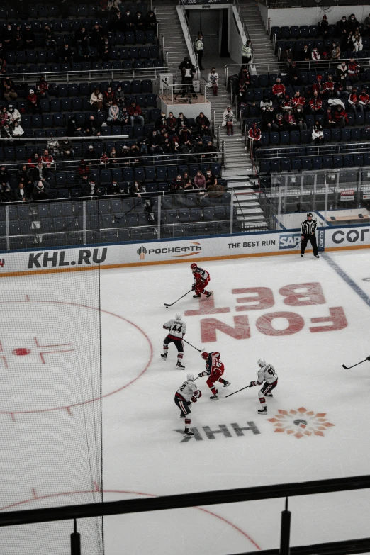 a hockey game between two professional teams in action