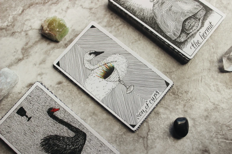 three decks of different kinds of deck playing cards