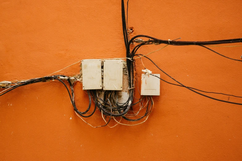 an electric socket plugged into a power line