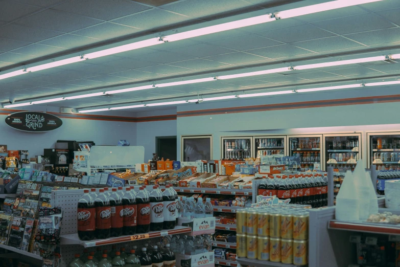 a man shopped in to an empty grocery store