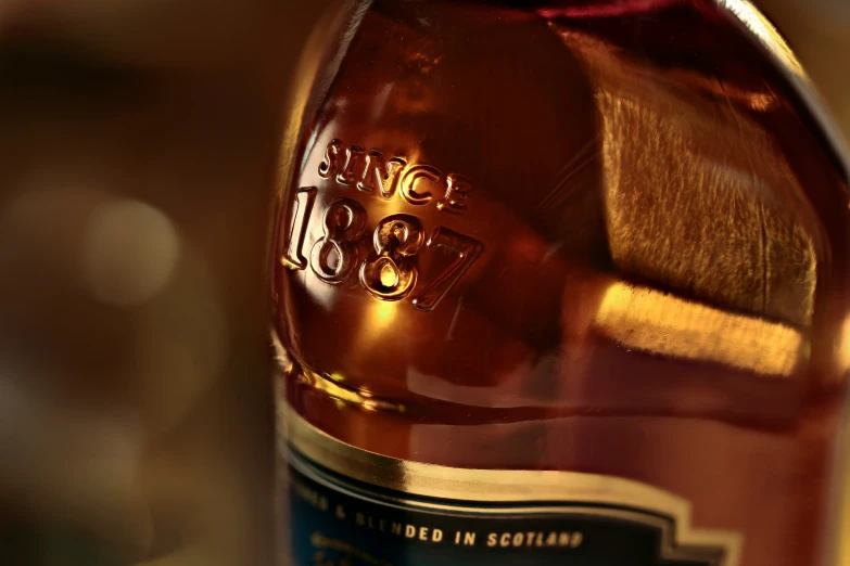 a bottle of booze sitting on top of a table