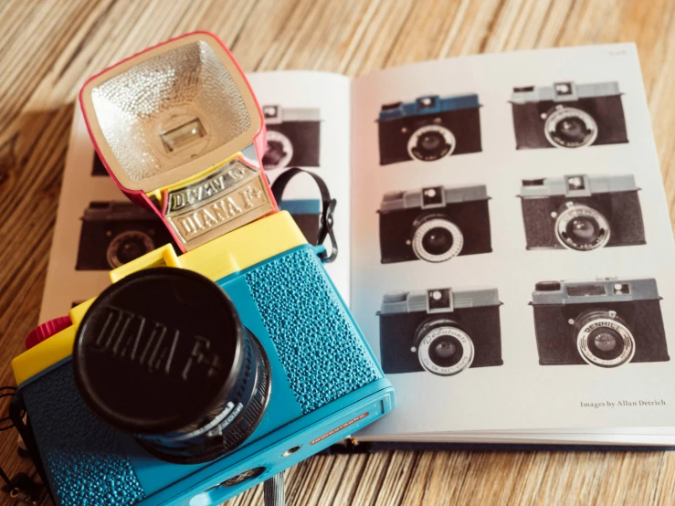 a book about camera's on a table