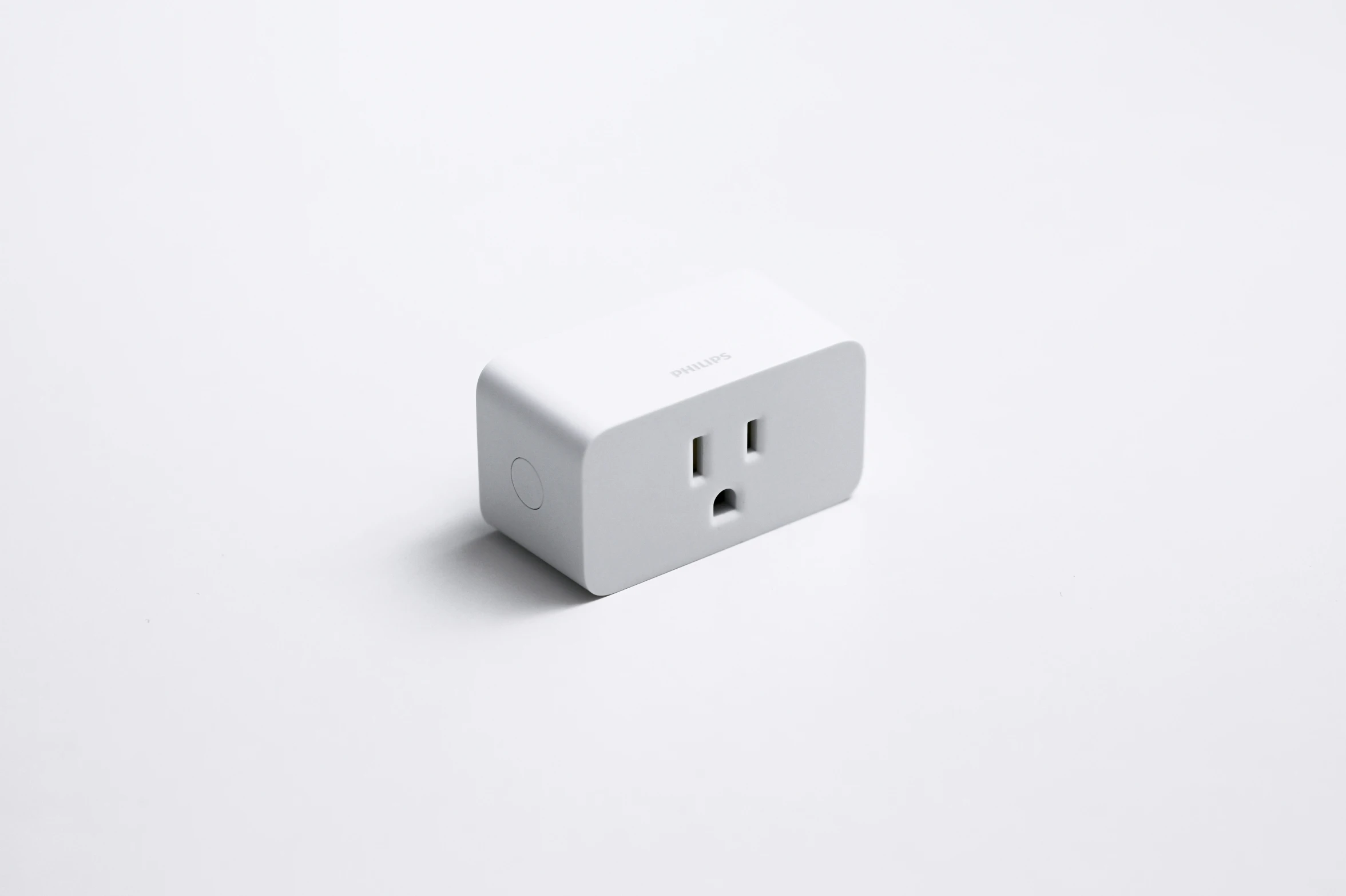 a close up s of a white power outlet