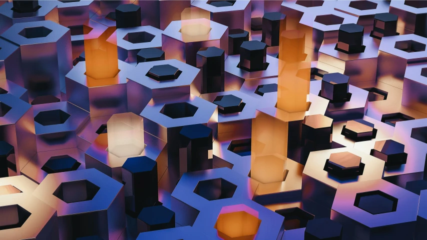 abstract art featuring several colorful cubes