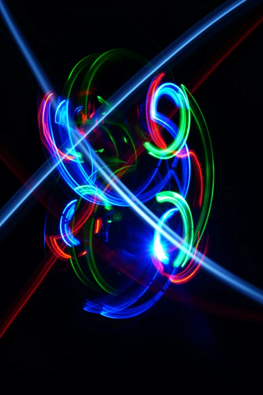 bright circles are depicted in the dark light