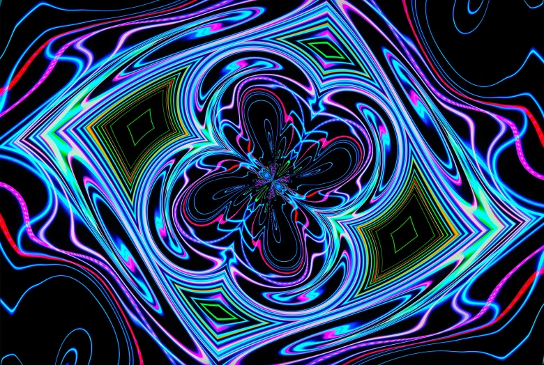 a computer generated psychedelic pattern with different colors