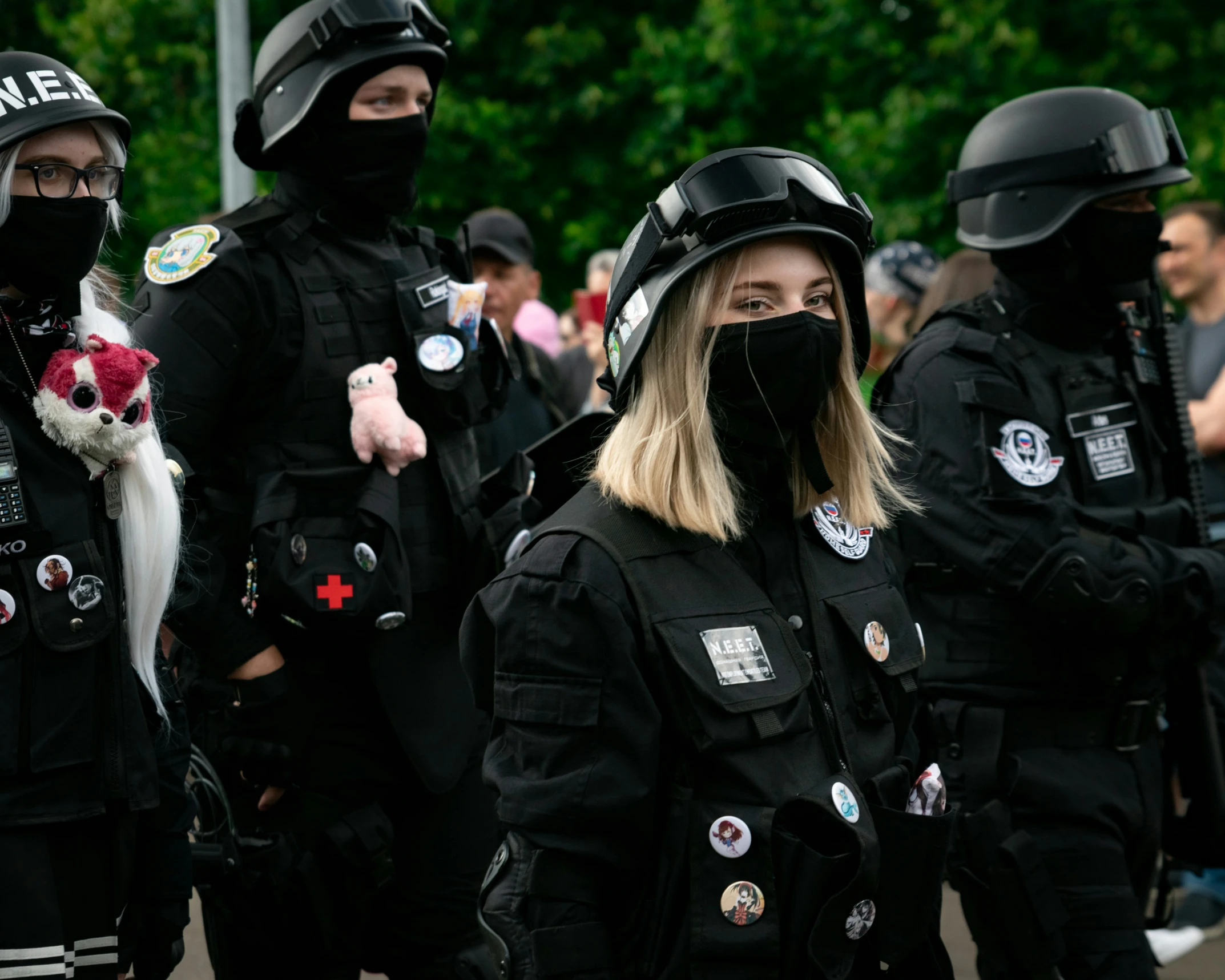 group of officers in the middle of a street