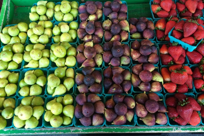 some very big boxes of fresh fruit for sale