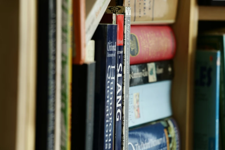 many books are lined up and stacked together