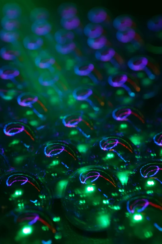 a glowing table top is brightly colored