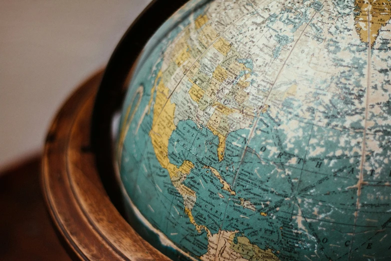 a close up of the earth globe showing all the countries