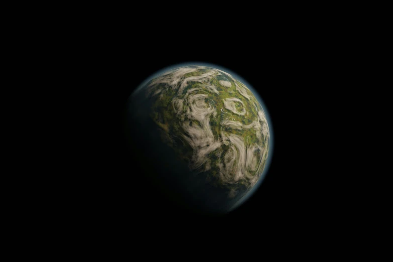 an earth with green vegetation growing on it