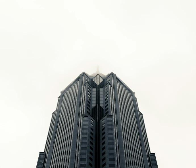 a black and white po of a tall building