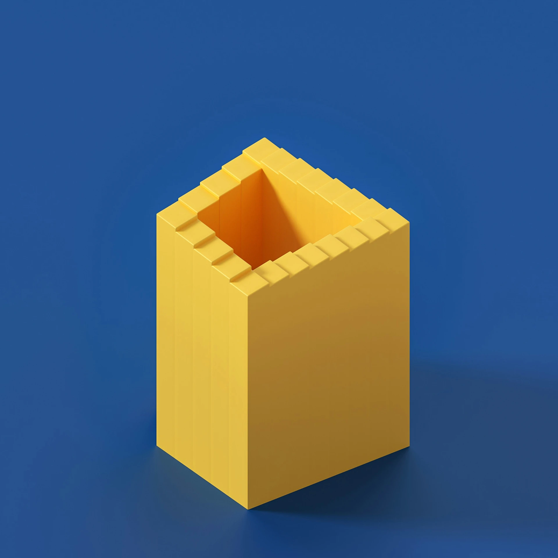 a yellow cube made out of lego blocks