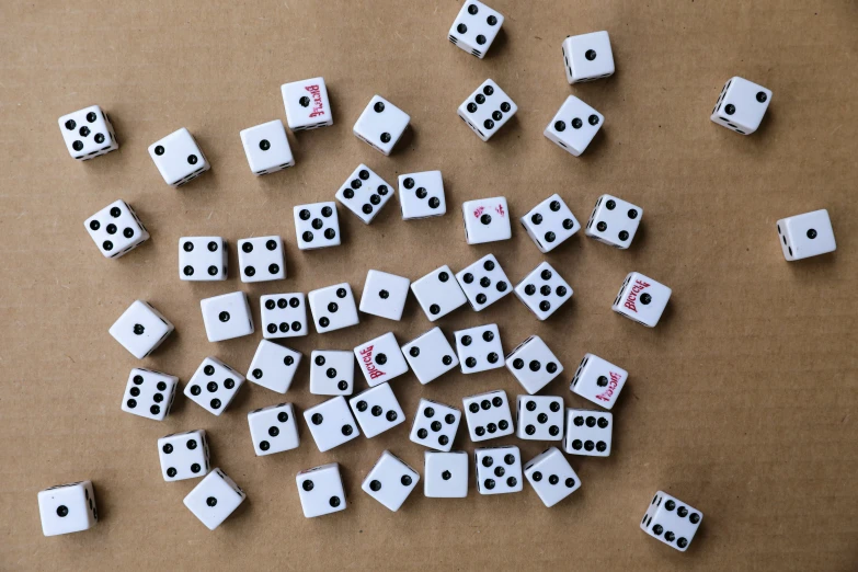 dices are scattered together on the floor