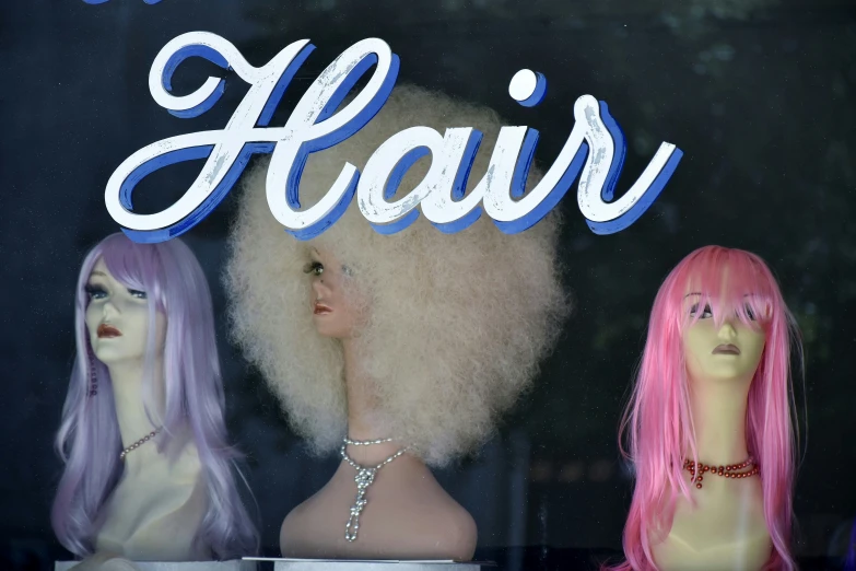 wigs with hair in the word, the name of the store