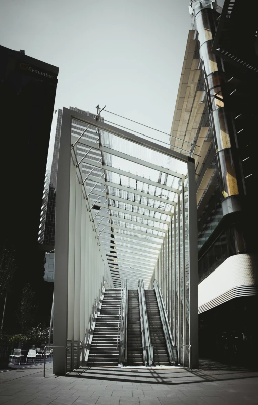 there is a staircase leading up to the sky