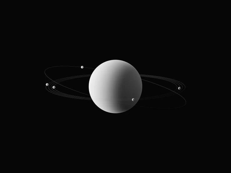 saturn and its satellites, pographed from above