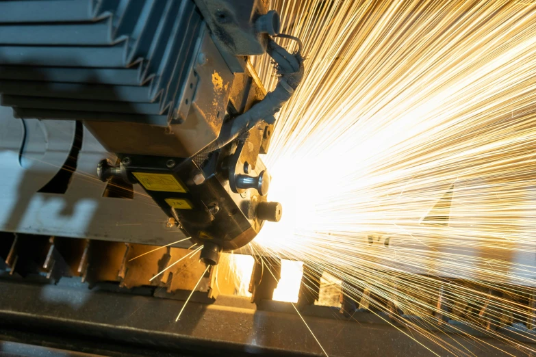 an automated machine working with beams going through the shaft