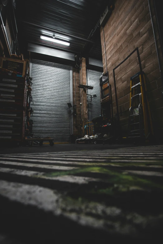 industrial loading area at the end of a long drive