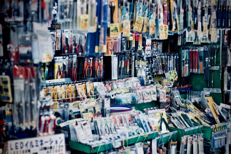 a store displays a lot of different kinds of items