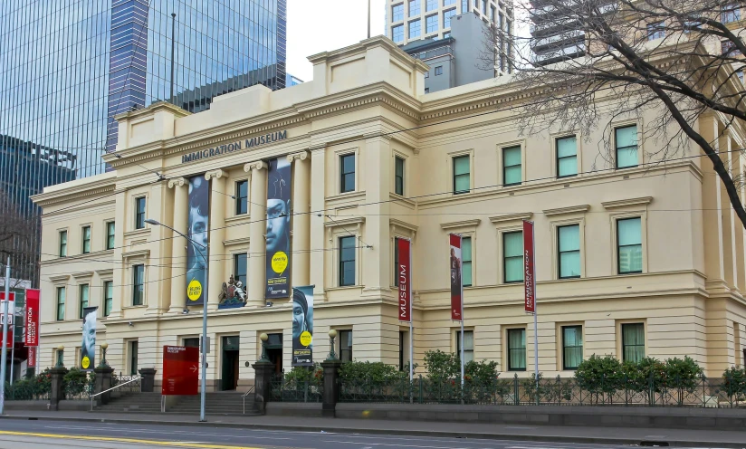 a building that is sitting in the middle of a street