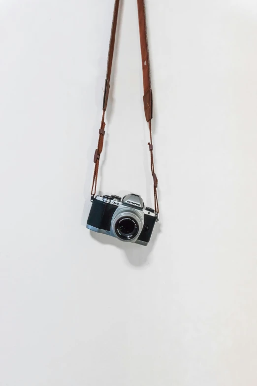 a camera sitting on top of a white surface