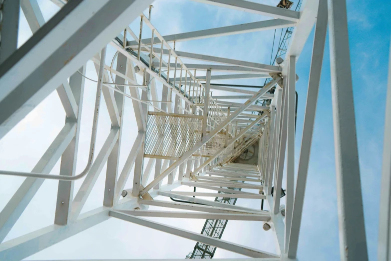 a view looking up at the top of a structure