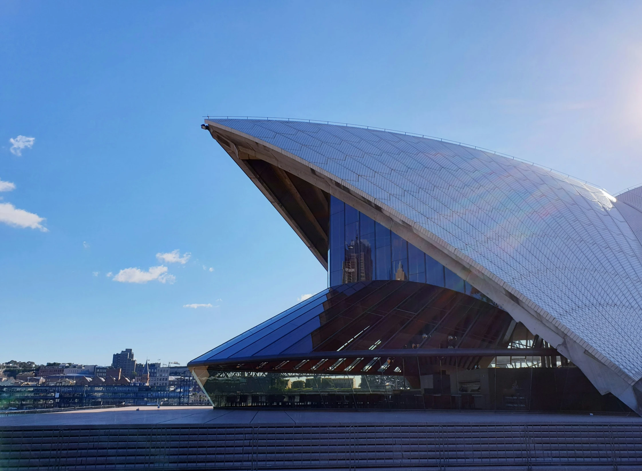 the architecture of the opera house is seen here