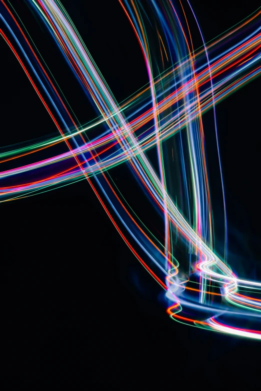 several bright lines in a dark background