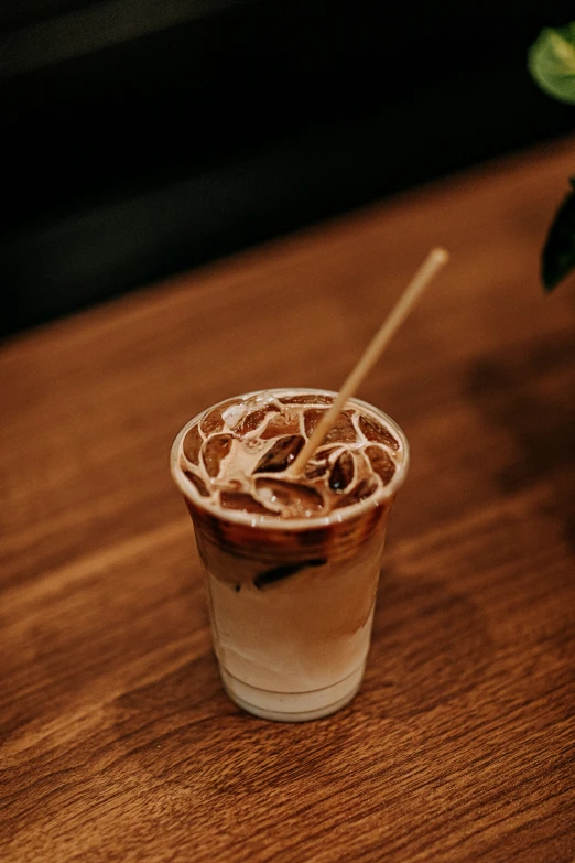 this coffee drink is decorated with many things