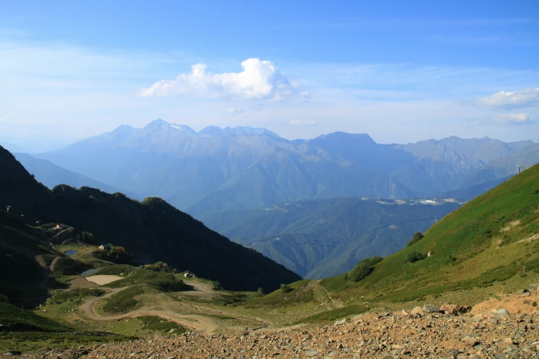 a beautiful view of a rocky mountain valley