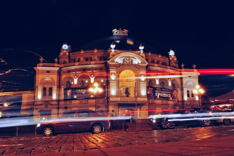 night time po of old looking and illuminated building