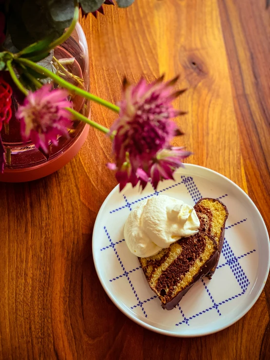 a piece of cake on a white plate