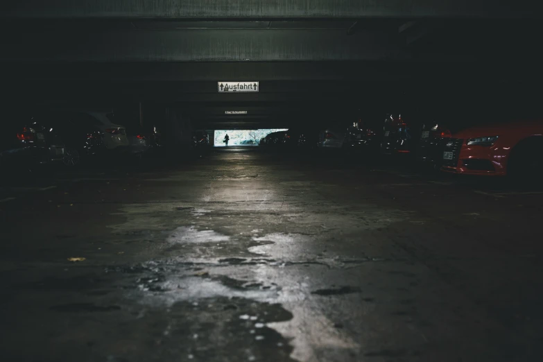 a rainy street scene with focus on the street lights